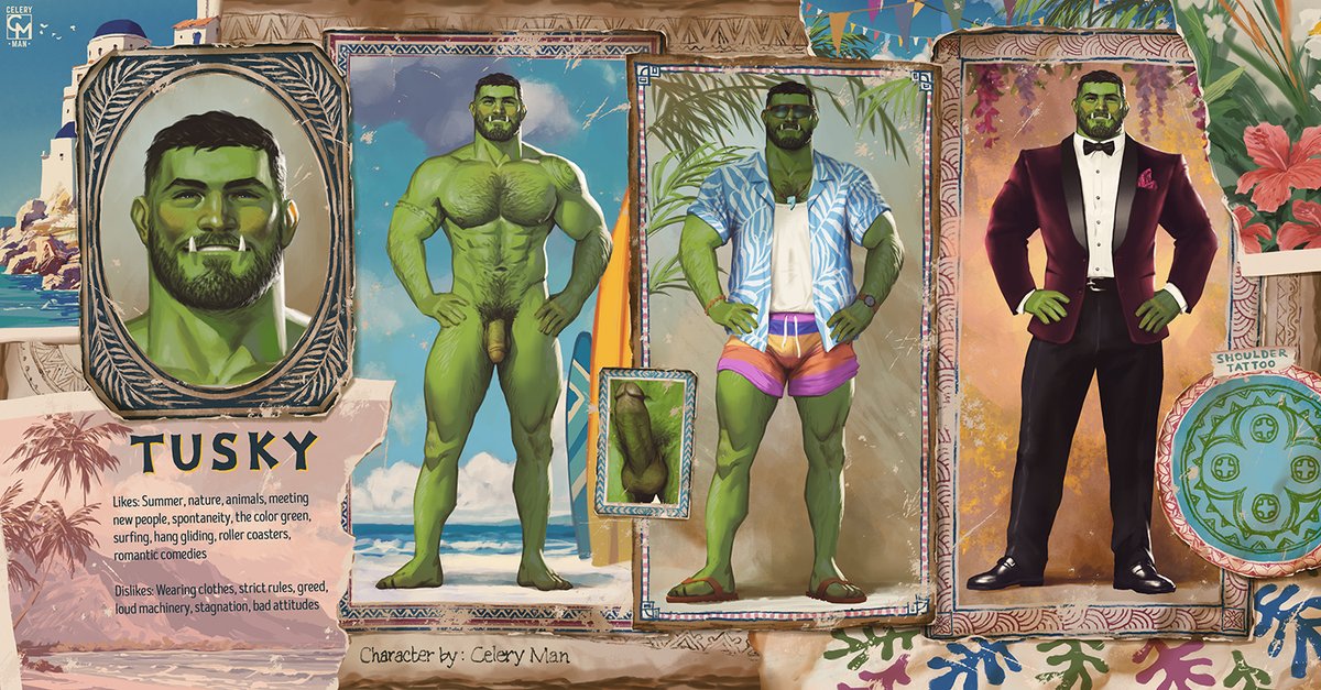 meet Tusky! the friendliest half-orc in the world 🥒🥰