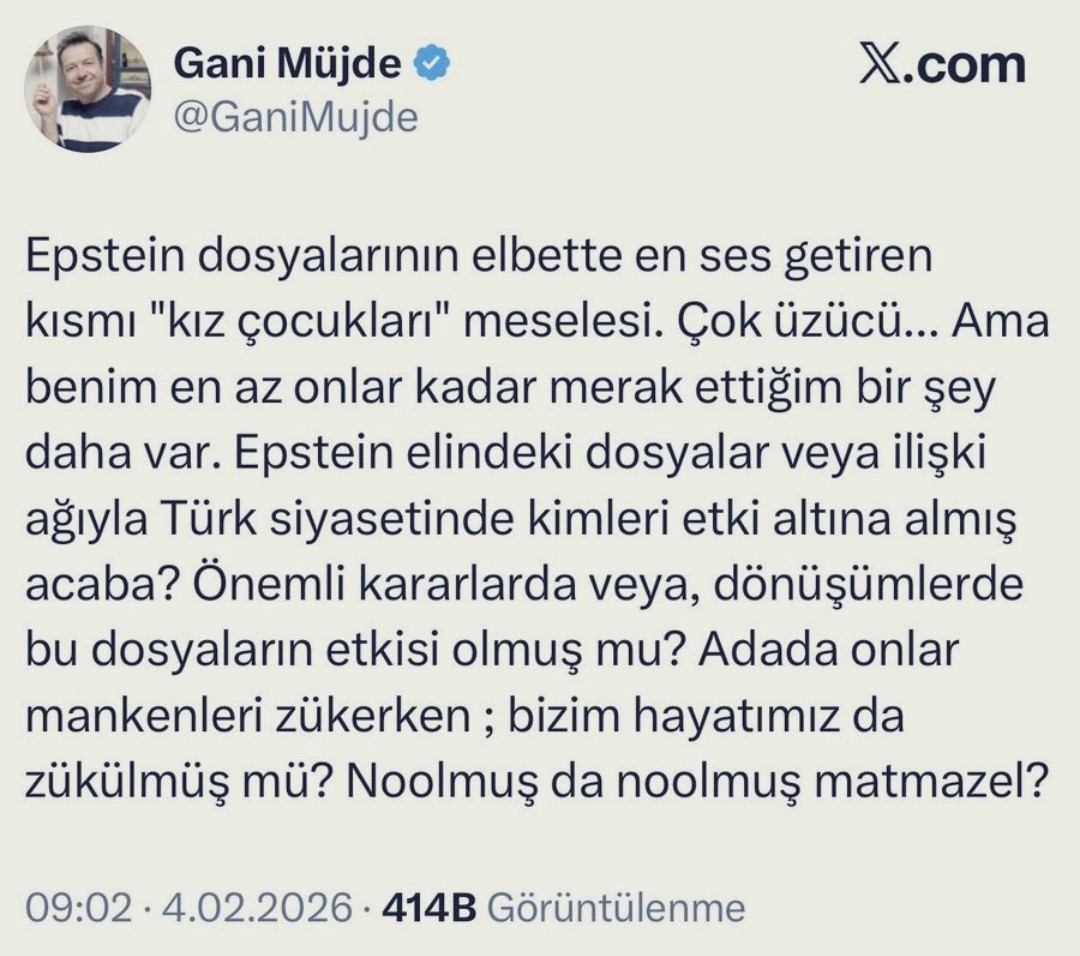 Günlerdir Epstein hakkında her dilde binlerce belge/analiz okudum, hiçbir yerde mevzuya Türk sol entelektüeli kadar duyarsız ve salakça yaklaşan bir kesim görmedim.
Taptıkları Batı putunun yerle bir olmasının üzüntüsünden mi, belgelerde Erdoğan'ın aleyhine kullanacak bir kırıntı