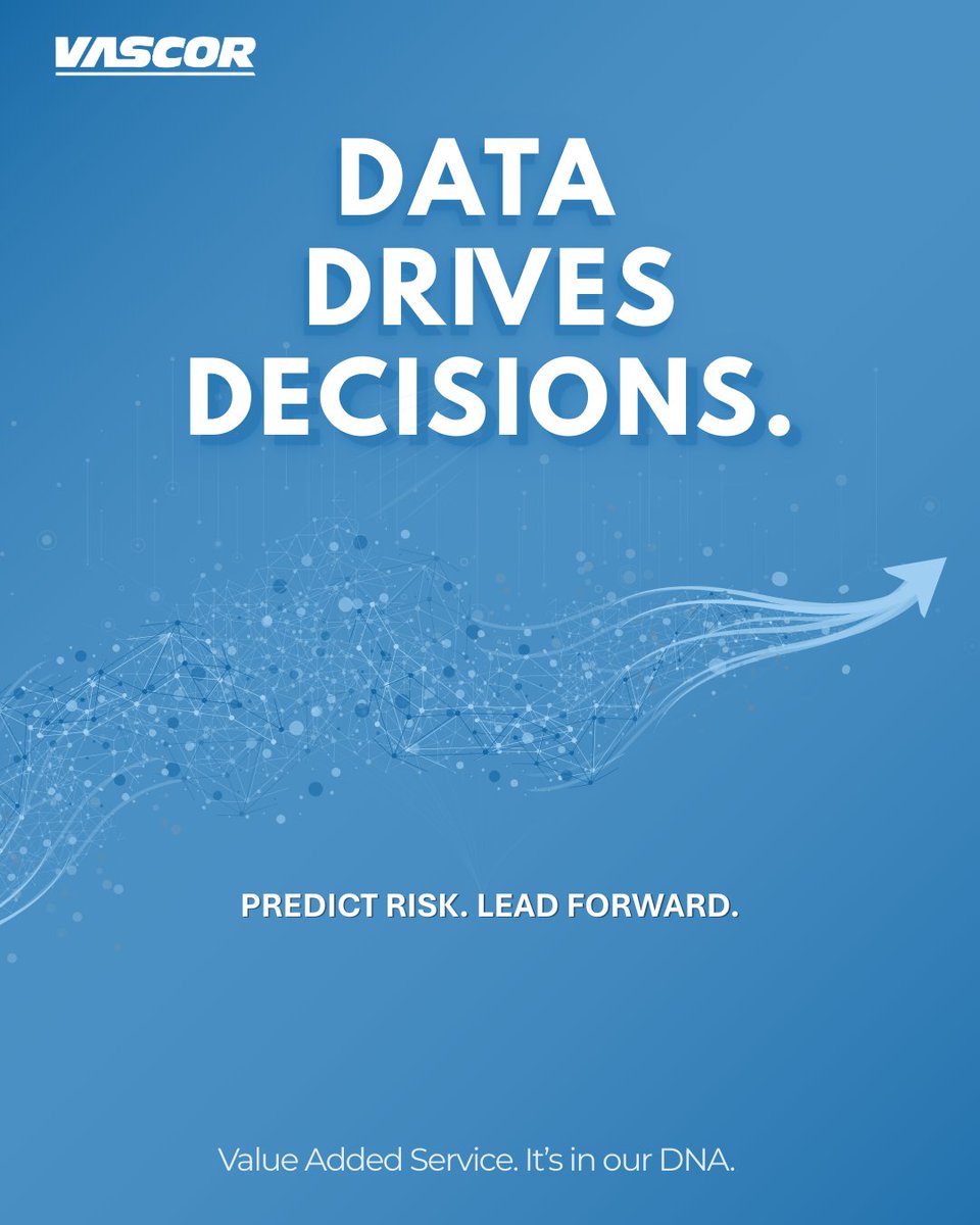 VASCORLogistics's tweet photo. Data shouldn’t just be collected — it should drive decisions.

At VASCOR, real-time visibility + predictive analytics help teams spot risk early, respond faster, and protect performance and trust.
#VASCOR #SupplyChain #DataDriven #PredictiveAnalytics #Logistics #Leadership https://t.co/0mKGkphEuy