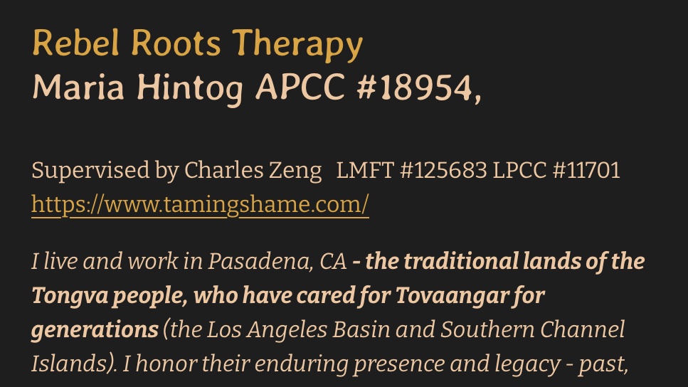 Maria Hintog appears to be under the licensing supervision of Charles Zeng.

Concerns for her Jewish patients?
TherapyWithCharles@gmail.com