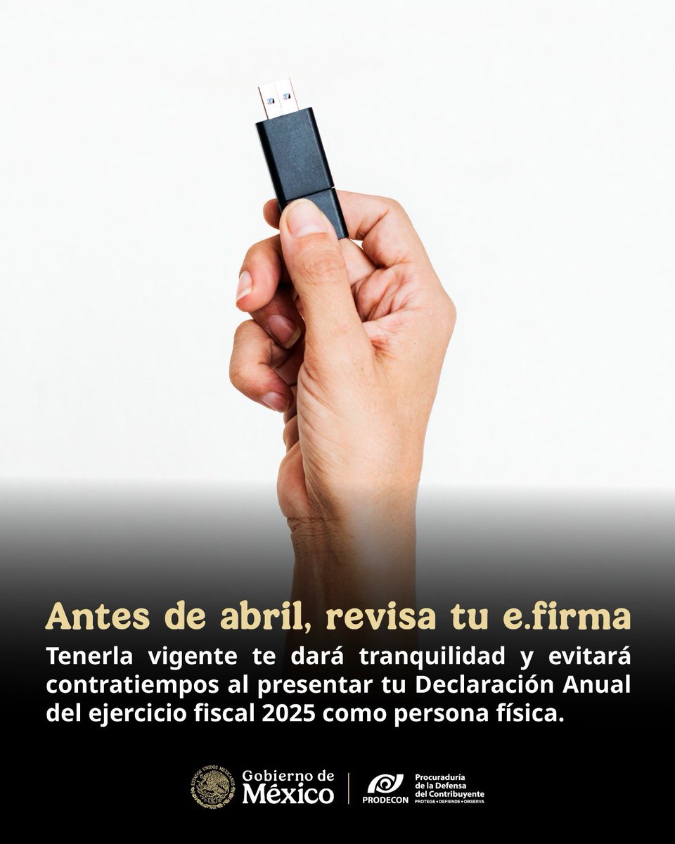 #ProdeTip 🤓

¡No te alarmes! 😱

Si tu e.firma venció hace menos de un año, aún puedes renovarla por medios electrónicos. 💻😎  
 
Visítanos en #PRODECON y recibe asesoría gratuita. ✅

 #PorTiEstamosAquí