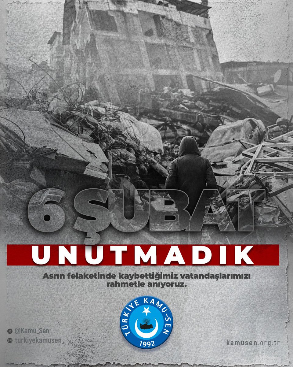 UNUTMADIK, UNUTMAYACAĞIZ! 

🔴6 Şubat 2023’te yaşadığımız ve “Asrın Felaketi” olarak hafızalarımıza kazınan depremlerin üzerinden 3 yıl geçti. 

🔴Acısını yüreğimizde hala hissettiğimiz bu büyük afette hayatını kaybeden tüm vatandaşlarımıza Yüce Allah’tan rahmet diliyoruz.

🔴Bu