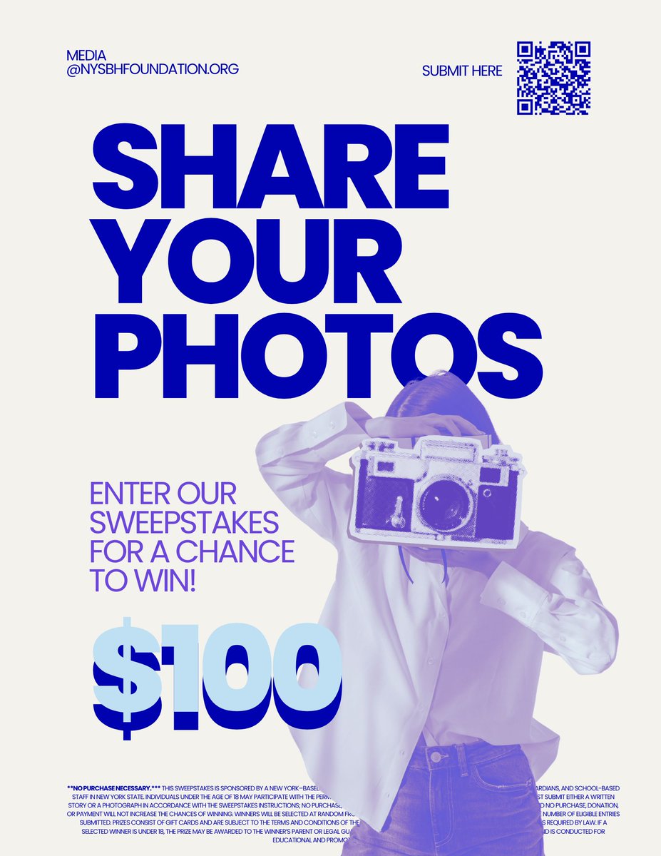 nysbh84269's tweet photo. We are amplifying SBHC Voices, and we need your help!

Share your SBHC stories, photos, events, etc. Each entry gives you a chance to win our $100 sweepstakes!

All are welcome to enter!

Scan the QR code or visit the commented link to enter!
#sbhcvoices #nysbhf #awarenessmonth https://t.co/38lz40Py8S