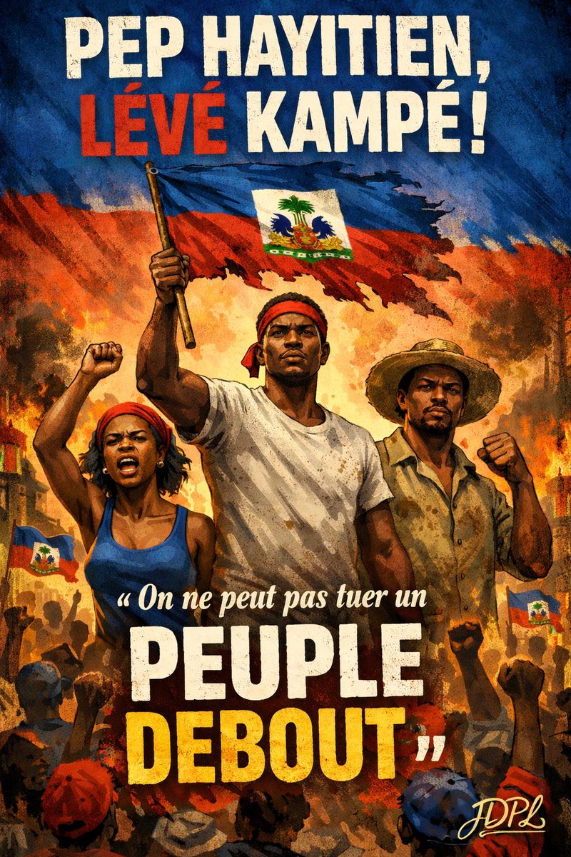 jndavidpls's tweet photo. HAÏTI, 40 ANS APRÈS : L’HEURE DE SE LEVER

À l’approche du 7 février 2026, Haïti devrait respirer l’air d’une victoire historique : la fin d’un régime que beaucoup ont qualifié de dictatorial. Pourtant, quarante ans plus tard, la question brûle les lèvres : quel progrès réel pour le peuple? Trop souvent, notre mémoire nationale ressemble à un calendrier de promesses trahies, de transitions interminables, de crises recyclées… pendant que la dignité du citoyen recule.

Aujourd’hui, la douleur se transforme en indignation. Voir des navires américains se positionner dans la baie de Port-au-Prince, dans un contexte de tension, envoie un message clair : intimidation, pression, démonstration de force — peu importe le vocabulaire, l’effet est le même sur l’âme d’un peuple qui veut respirer librement. Des médias rapportent notamment le déploiement du USS Stockdale et de bâtiments des garde-côtes américains dans le cadre d’une opération annoncée publiquement.  

Et pendant que la mer se militarise, la scène politique se décompose : des ambitions se bousculent, des “candidatures” surgissent comme si la nation était un comptoir. On manœuvre, on révoque, on recule, on recommence — pendant que le peuple attend sécurité, justice, école, hôpital, pain, travail. La crise autour de la transition et des luttes au sommet, à quelques heures de l’échéance du 7 février, ajoute à l’incertitude.  ￼

Personne ne peut prédire ce qui arrivera dans les prochaines heures. Mais une certitude demeure : si le peuple haïtien se met debout comme un seul homme, il n’y a aucune intimidation capable d’éteindre la volonté nationale. Un peuple debout ne mendie pas sa souveraineté : il l’exige, il la protège, il la construit.

Alors levons-nous — non pas dans le chaos, mais dans l’unité, la vigilance, la discipline civique. Disons NON à l’ingérence. NON à l’intimidation. NON aux traîtrises et aux marchés de pouvoir. OUI à une Haïti gouvernée par la responsabilité, la transparence et le respect du peuple.

Comme le dit le slogan d’Ibrahim Traoré : « Liberté ou la mort, nous vaincrons » — que ce cri devienne pour nous un engagement à conquérir la liberté par la conscience, l’organisation et le courage.

Jean David Pierre-Louis
L’un des fils du pays

#HAITI_DEBOUT #NON_A_LINGERENCE #NON_A_LINTIMIDATION #SOuVERAINETE #UNITE_NATIONALE #ASSEZ_CEST_ASSEZ #7FEVRIER2026 #DIGNITE_HAITIENNE