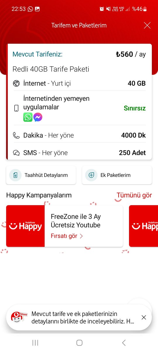 Ayseetuna's tweet photo. Tarifemde whatsapp sınırsız olmasına rağmen kullanmamda görüntülü aramalarda internet aşım sorunu yaşadım ve 1 gb internet tam 250 tl ye yüklendi bir müşteri daha kaybettin vodofone🫡@vodofone
@VodafoneDestek https://t.co/viOxPYxfPl