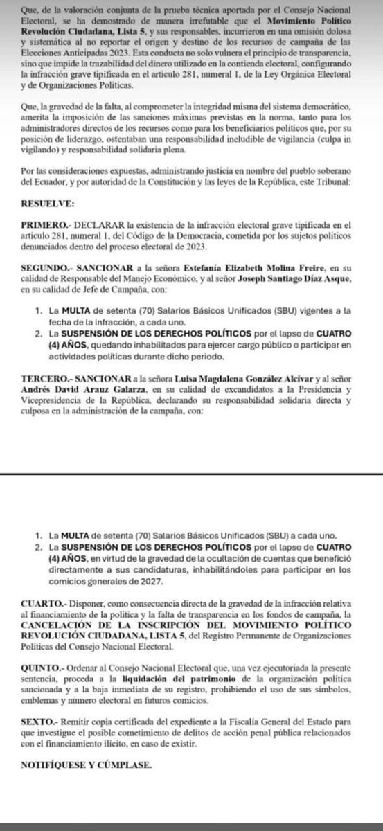 OrlandoPerezEC's tweet image. ‼️Increíble filtración‼️
La audiencia será recién el 18 de febrero, donde la ⁦@RC5Oficial⁩ tenía los argumentos y pruebas para defenderse y el ⁦@TCE_Ecuador⁩ ya tiene la sentencia.

Increíble. 😵‍💫