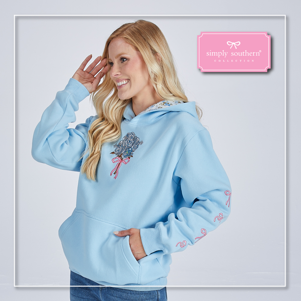 You know what's better than better than flowers for Valentine's Day? A ✨NEW✨ hoodie from Simply Southern with embroidered flowers and a printed contrast hood! 💐🎀🌼 simplysouthern.com