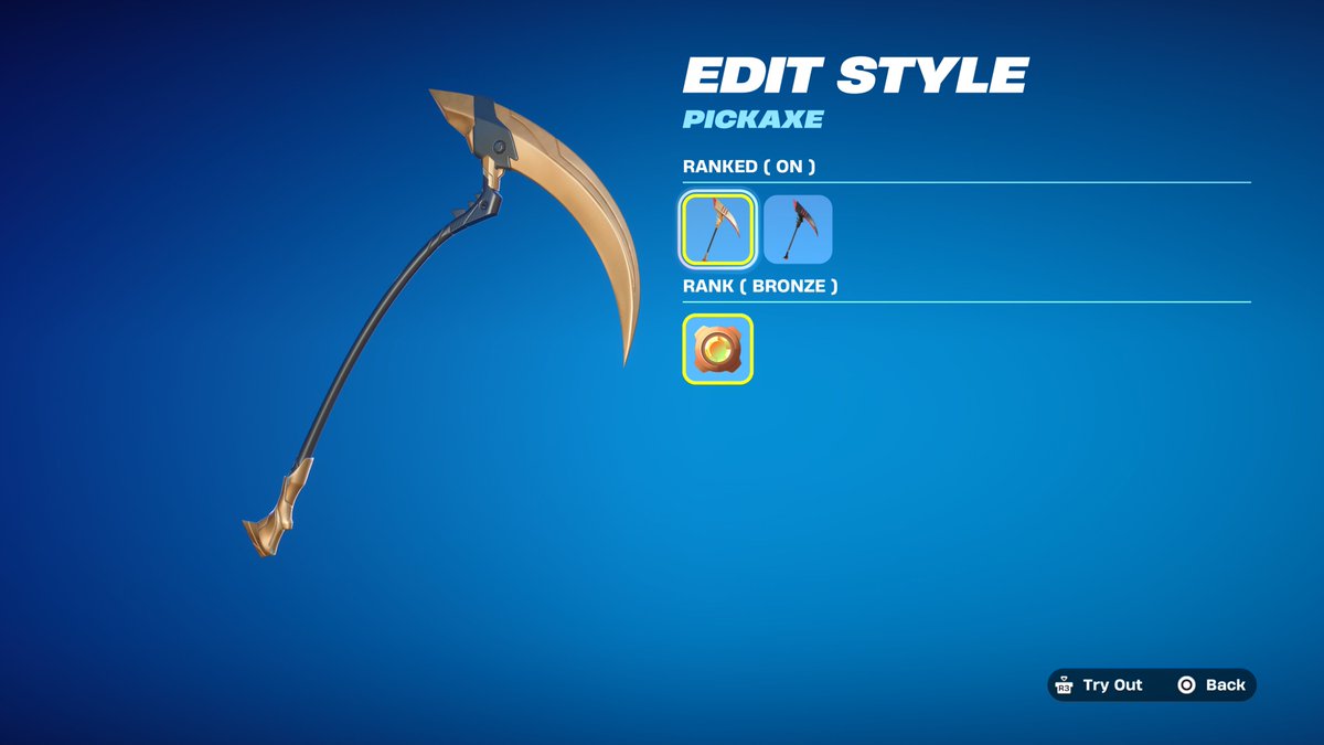 DanielC12805228's tweet photo. @FortniteStatus I am unreal in a Zero Build Battle Royale but the only style that is available to me for the Felinos skin and felinos claw pickaxe is bronze. Can you fix this already. https://t.co/V8QqAyPGAx