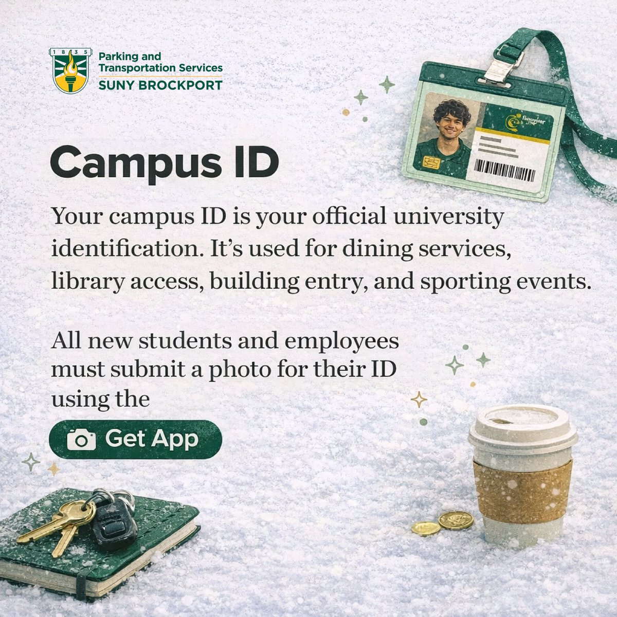 Your Campus ID is your all-access pass at SUNY Brockport 🎓✨

#sunybrockport #campusid #studentlife #newstudents #campusservices #collegeessentials #getapp