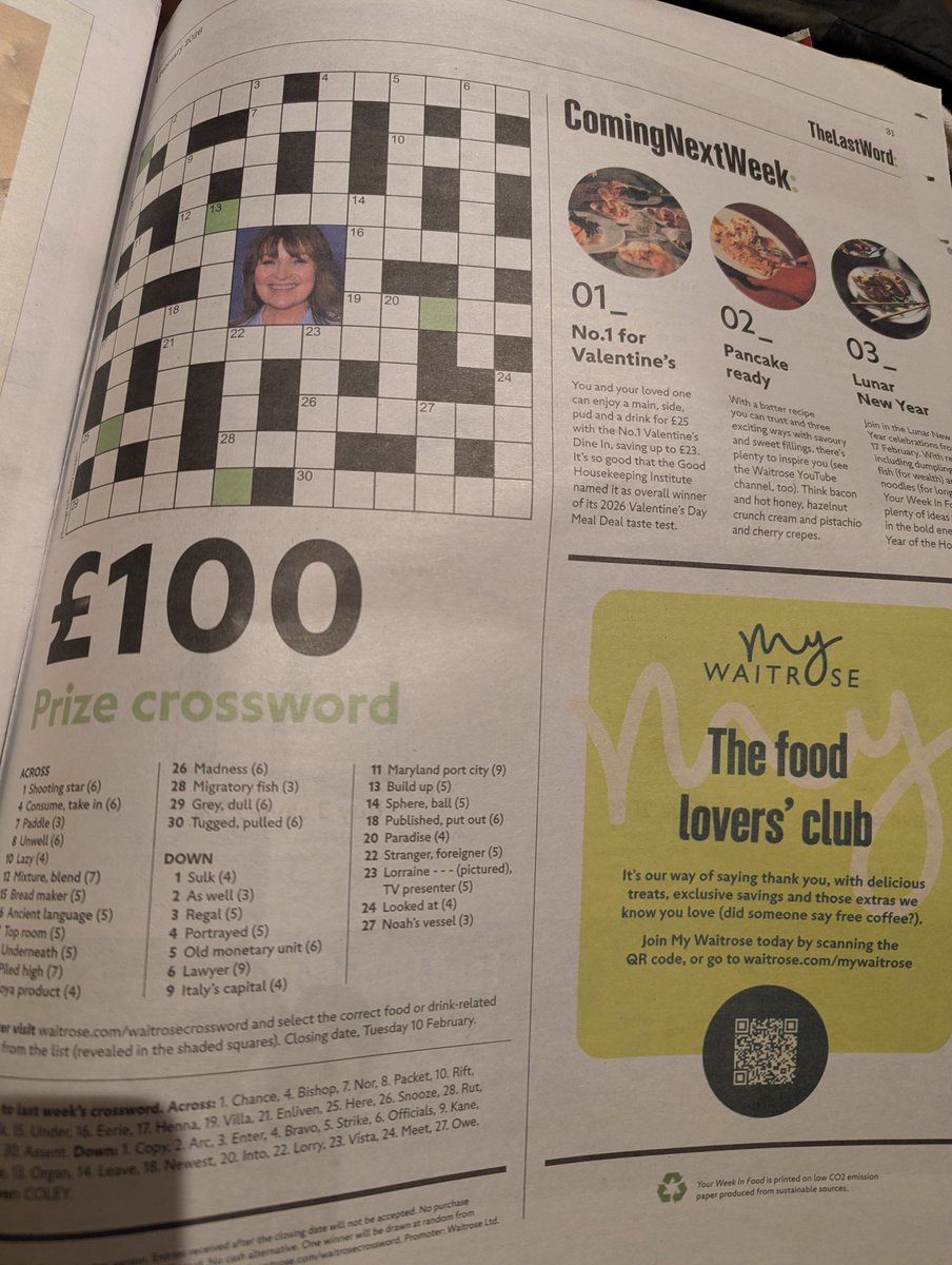 sarahquick's tweet photo. @cbrown1360 @waitrose @FastLuge Same here. Really disappointed, always enjoyed the sudukos at the weekend. Not sure I would call 'coming next week' and a My Waitrose promotion 'extra special food lover content'! Why not put the sudukos back there instead 😁 https://t.co/rfIqEEdmSJ