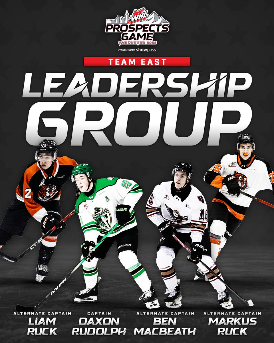 OH CAPTAINS, MY CAPTAINS

The Western Hockey League has announced the leadership group for Team East ahead of the 2026 #WHLProspectsGame presented by <a href="/showpassevents/">Showpass</a>.

📝 | tinyurl.com/2kbyx9ea