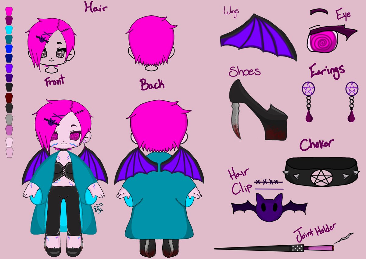 Chibi Pixe Reference Sheet?
That's right now you have a refence to draw me! 
I'll be looking though all the fan art once a month<3
🩸🩸🩸🦇🦇🦇🩸🩸🩸