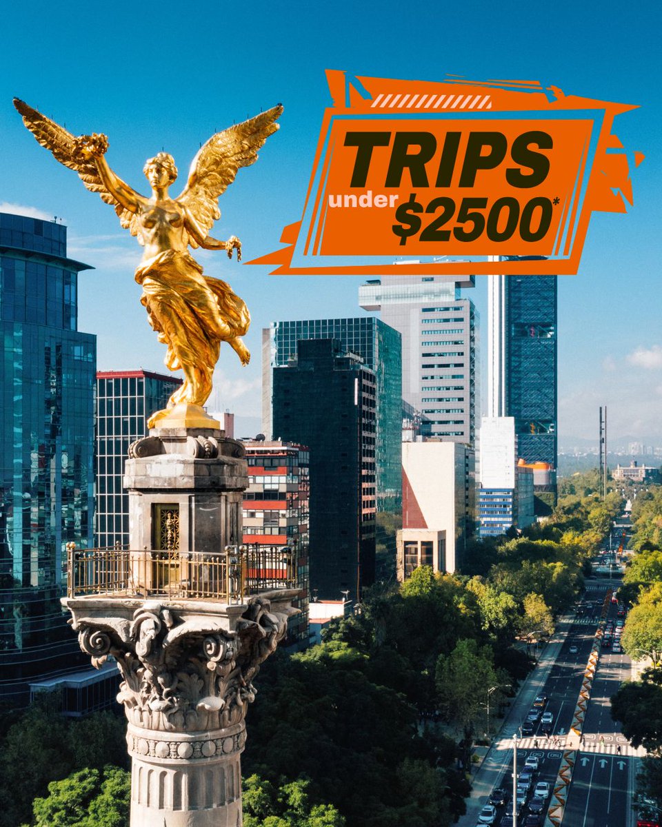Adventures under $2,500 💸

Mexico City Express: From $1299

Discover the heart of #MexicoCity: a journey that balances self-guided adventures, a guided tour of historic highlights, and optional cultural experiences that bring the city to life.
ow.ly/jxGU50Y9u0M