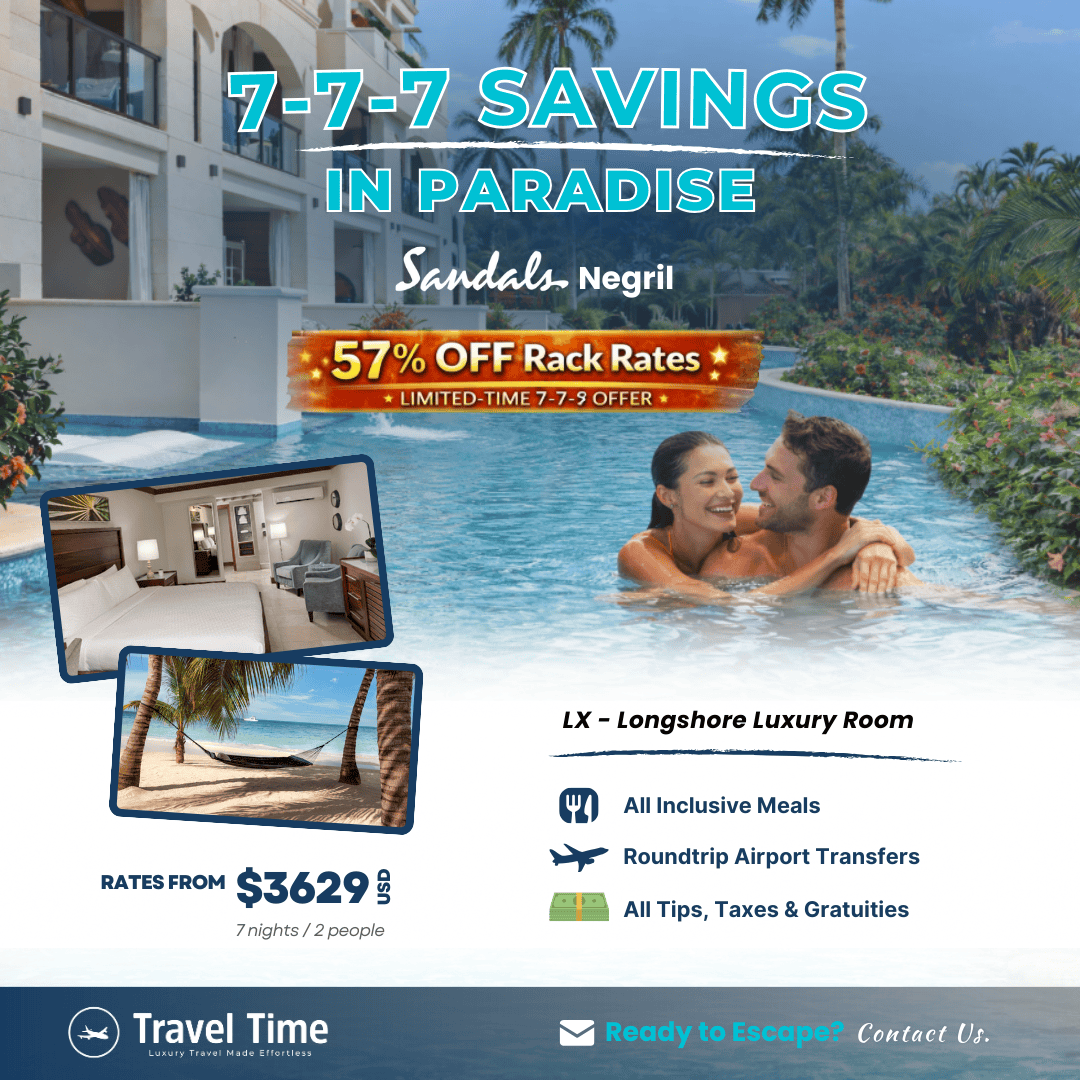 TravelTimeLois's tweet photo. 🏖️ Sandals Negril is calling—where sunset walks and beachfront suites are your new normal. And right now, we’ve got an exclusive discount..
👉 This offer is available through Travel Time Agency, and we often stack promotions.
Contact us to request a quote and start counting. 🏝️✨ https://t.co/AvqguHZ9LM