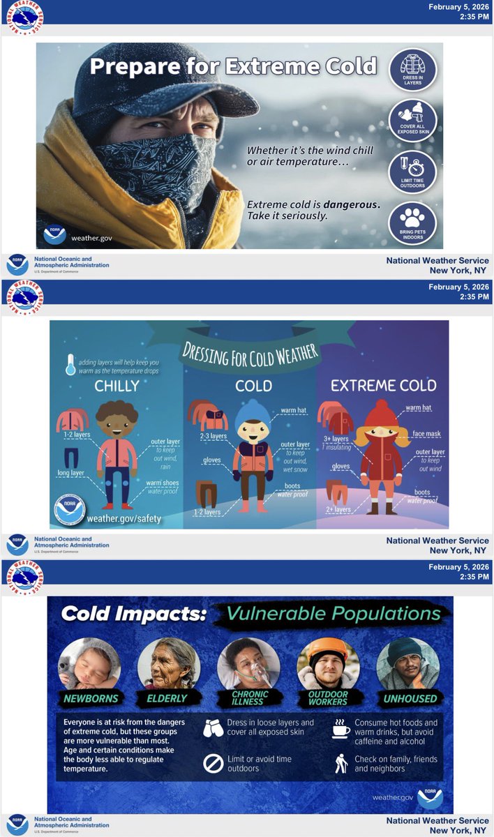 ❄️Weather Alert❄️
Please see the latest briefing from <a href="/NWSNewYorkNY/">NWS New York NY</a> on snow (Fri nite into Sat) then EXTREME cold. Please check on those most vulnerable. <a href="/HudCoTweet/">Hudson County</a>