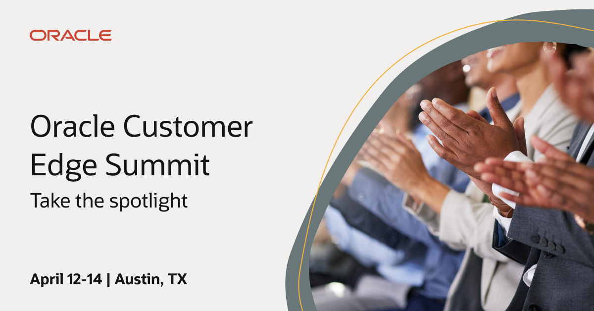 CMeilahn's tweet photo. Are you ready to take the spotlight? The Oracle Customer Edge Summit Awards are seeking the brightest stars in business innovation. Oracle believes your success deserves to be celebrated! The nominations will be closed on February 8. Submit yours today: https://t.co/XLvuBGvKor https://t.co/mlGr4Gz8A3