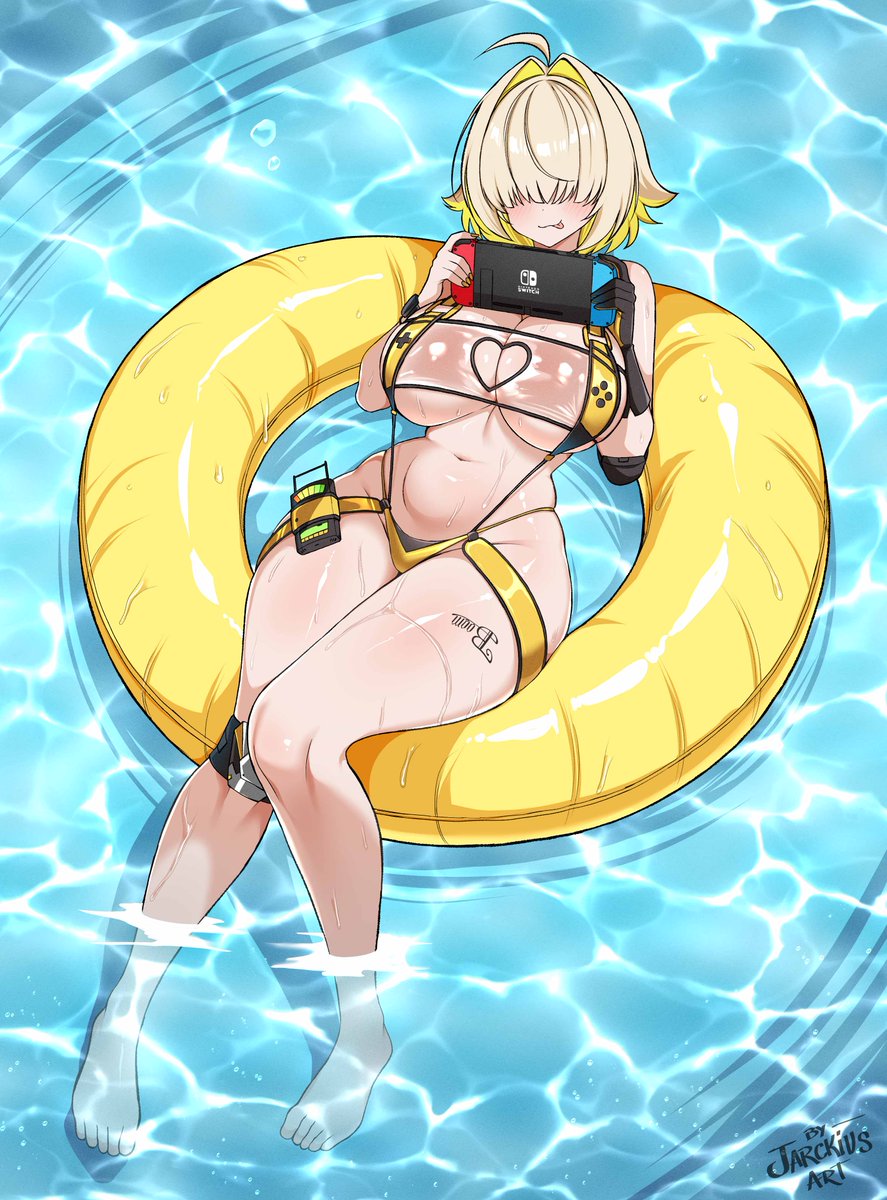 jarckius_art's tweet photo. Summer Elegg 
#NIKKE https://t.co/mlnBnk0zGw
