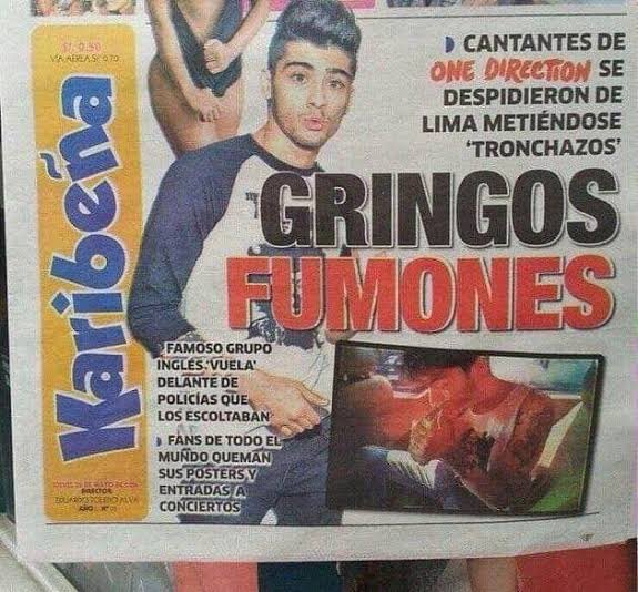 CHICAS VIENE ZAYN A PERÚ Y SOLO PUEDO PENSAR EN ESTO