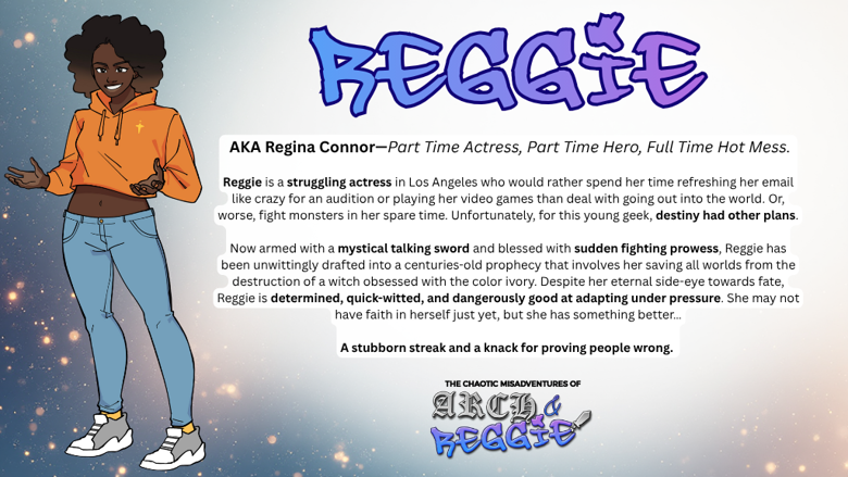 breanimator's tweet photo. But we're not the only ones. Be on the look out for  Reggie. 20-something Black actress in LA,as she battles an otherworldly evil with the help of Sir Archibald the Brave, a knight templar whose soul was placed in a magic sword
Support @ChaoticFableEnt  currently in development https://t.co/CwB2RWR2Qv