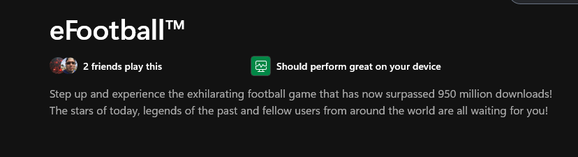 scindarion's tweet photo. @KonamiGamingInc  are you slightly inflating your number of downloads for @play_eFootball 

i think you might be ...... this is what is shows on you xbox gamepass page for efootball https://t.co/7QvCdw7mbm