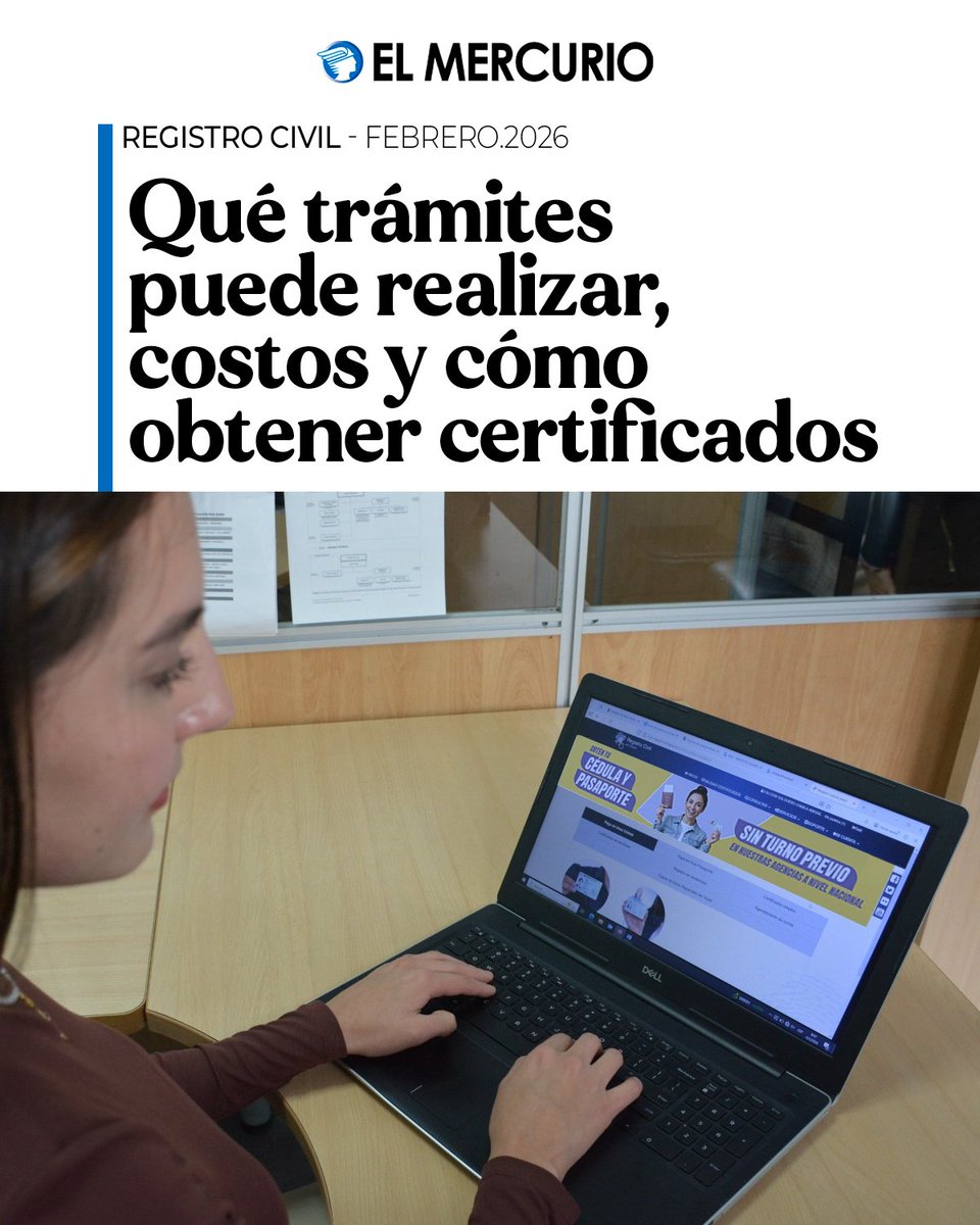 Los certificados del Registro Civil ya se obtienen en línea, se pagan con tarjeta y se descargan al instante, con la misma validez legal que los presenciales. elmercurio.com.ec/cuenca/2026/02…