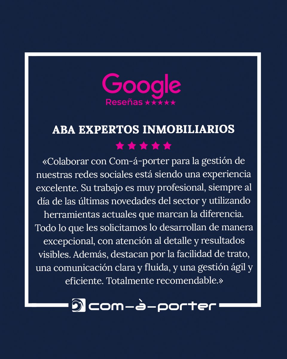 .Si conoces el trabajo de #Comaporter y quieres dejarnos una GRANDÍSIMA #reseña en #Google, pincha aquí 👉 g.page/r/Cb_9Mb3WL_Ag…
