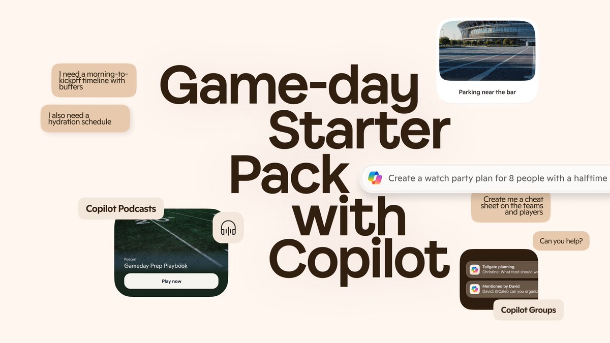 Copilot's tweet photo. If your game day runs smooth, that means someone planned it. (Hi, Copilot.)

Try it for yourself today: https://t.co/cYyvp4ZNrP https://t.co/gNTTQ0cgP7