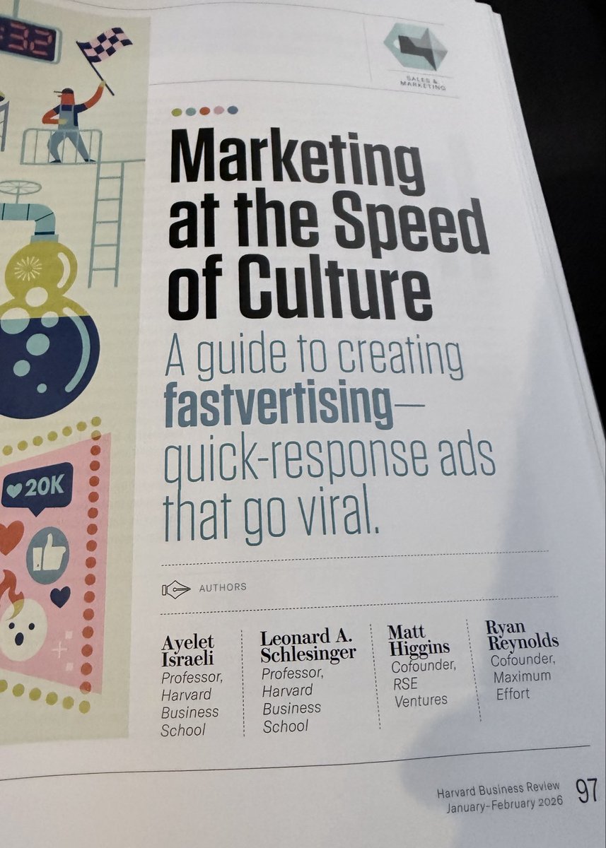 Бугунги парвоз пайтида Harvard Business Review’да fastvertisement ҳақида яхши мақола ўқидим.

Fastvertisement — бу рекламага янги ёндашув:
идеаллик эмас, тезлик устун. Узоқ кампаниялар ўрнига — реал вақтда реакция, тез тест ва вазиятга мос хабар.

Классик мисол — Oreo.
2013 йил