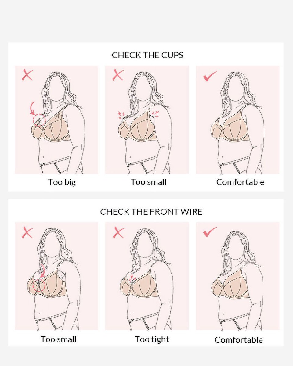 Most women are wearing the wrong bra size — and don’t even realize it.

Quick fit check:
• Band level &amp; snug
• Cups smooth
• Center lays flat
• No digging straps

Support starts with the right size.

#BraFit #LingerieTips