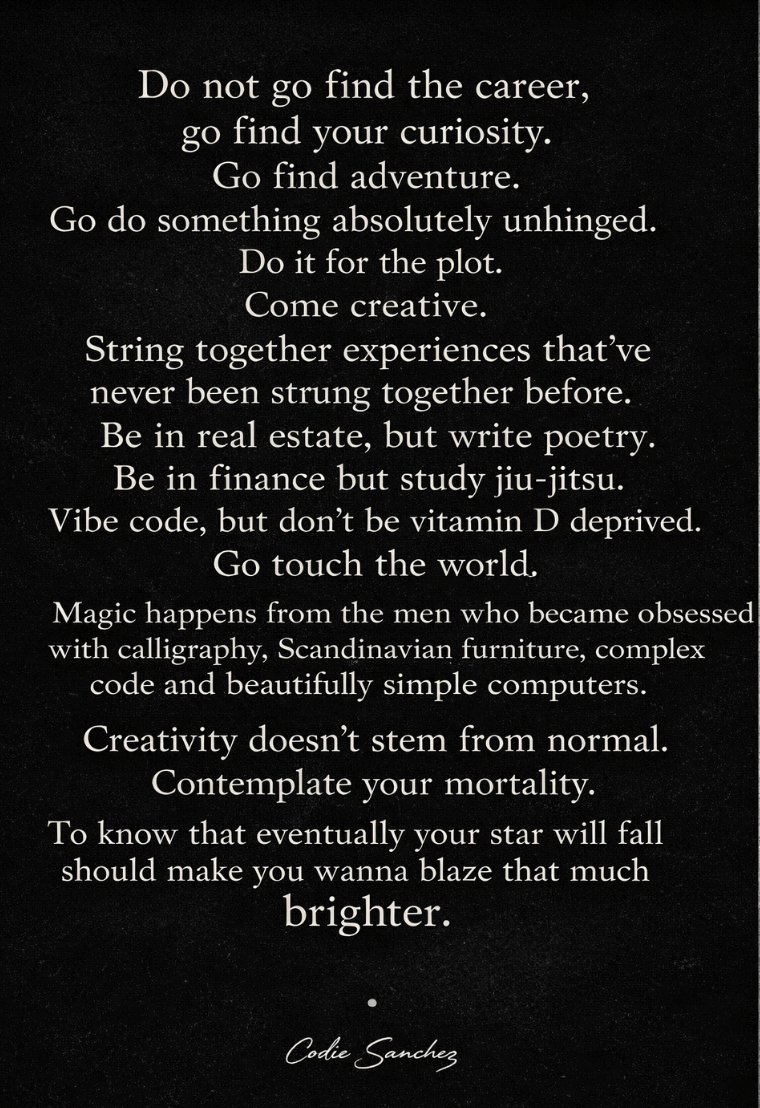 realcodeSanchez's tweet image. Normal is overrated. Don't you dare do it.