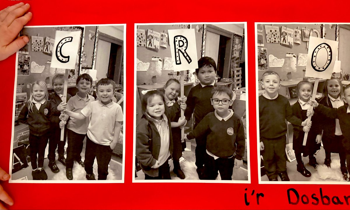 MrsFarrNCP's tweet photo. Mr Urdd asked us…
Does our classroom look like a classroom in Wales? 
We agreed that we needed to add more ‘Welshness’. We decided to make a new CROESO sign. We looked at different examples and chose components that we liked to make our own #Wales #Cynefin @nantcelynschool 🏴󠁧󠁢󠁷󠁬󠁳󠁿 https://t.co/WTigGCHMKu
