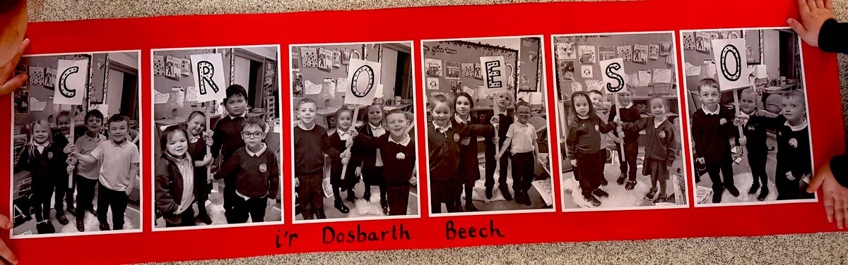 MrsFarrNCP's tweet photo. Mr Urdd asked us…
Does our classroom look like a classroom in Wales? 
We agreed that we needed to add more ‘Welshness’. We decided to make a new CROESO sign. We looked at different examples and chose components that we liked to make our own #Wales #Cynefin @nantcelynschool 🏴󠁧󠁢󠁷󠁬󠁳󠁿 https://t.co/WTigGCHMKu