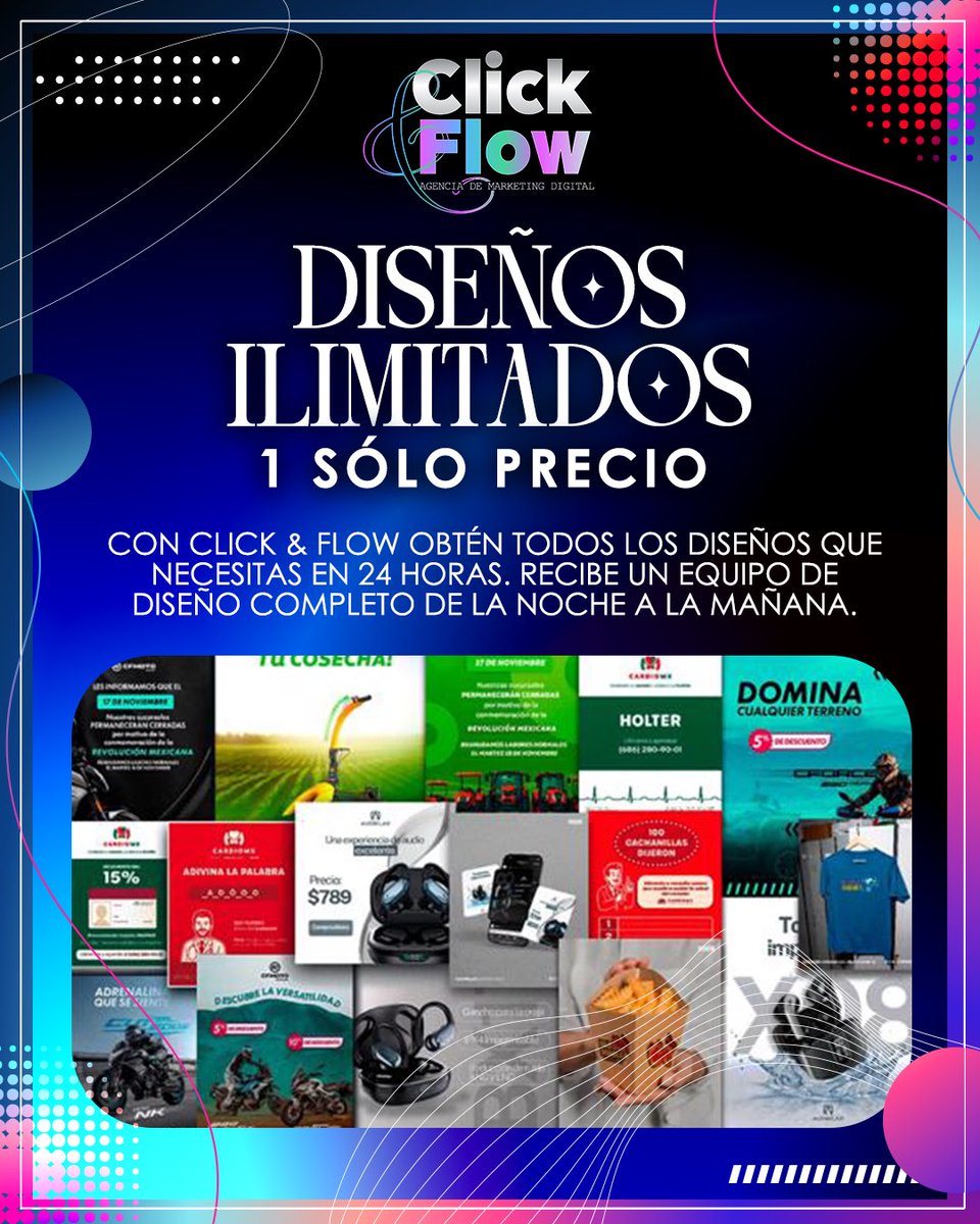 clickandflow's tweet image. ¿Tu equipo creativo está saturado o los freelancers te dejan en visto? 🙄 En Click &amp;amp; Flow eliminamos la espera. Imagina pedir un diseño hoy y tenerlo listo mañana. Tú pon la visión, nosotros ponemos el equipo. 🚀
✨ Solicita información aquí: 👉 wa.me/5549182618