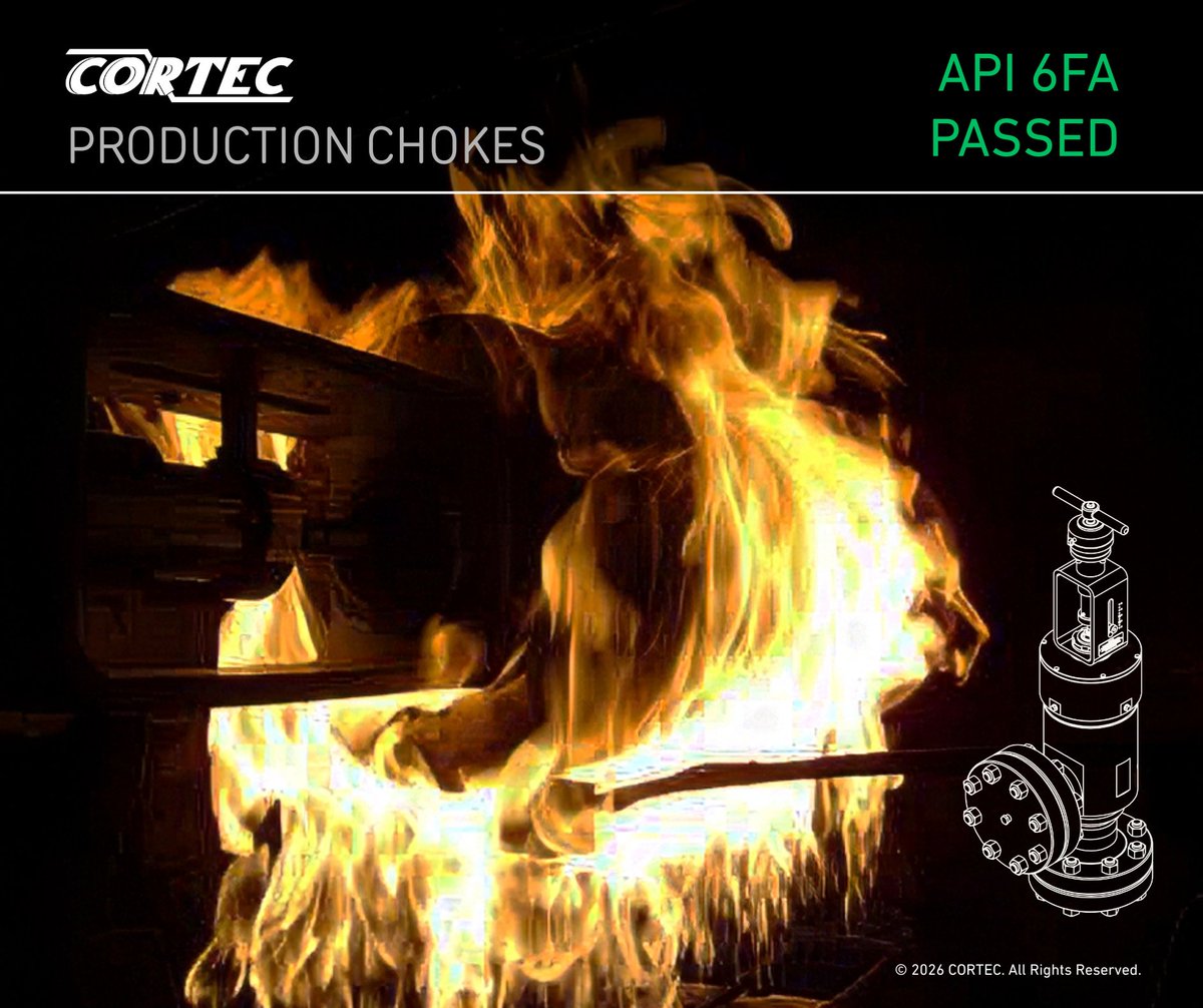 uscortec's tweet photo. 🔥 Two more CORTEC CC chokes earned API 6FA fire-test certification! Our 2” and 4” 2K adjustable models are now qualified for service up to 5K in fire-critical applications.

#API6FA #FireSafe #CORTEC https://t.co/l9xs3FUvhd
