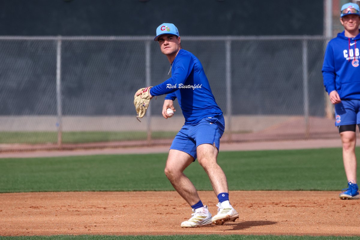 biest22's tweet image. Matt Shaw got in some work at 2nd and 3rd base on Monday. #Cubs #ST2026