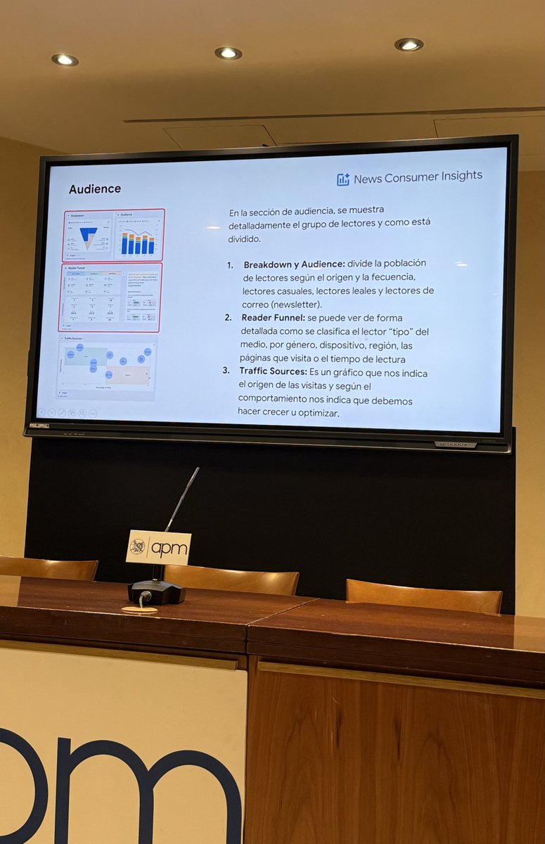 sandramorenog_'s tweet photo. 📊 Hoy en el taller de #GoogleAnalytics4 de la @aprensamadrid y @FundLucaDeTena hemos visto cómo analizar métricas clave, interpretar datos de comportamiento y aplicar Insights a la estrategia de contenidos digitales.
Gracias a Andrés León por una sesión tan clara y práctica 🙌🏼 https://t.co/DS9oK5zMSd