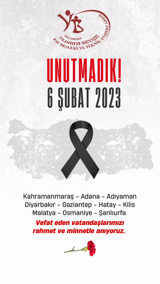 6 Şubat'ta kaybettiklerimizi özlemle anıyor, bir daha böyle acılar yaşanmamasını diliyoruz.<a href="/Murat4Kucukali/">Murat Küçükali</a> <a href="/BedriEksi/">Bedri EKŞİ</a> <a href="/HasanYILDIRIM61/">Hasan YILDIRIM</a> <a href="/altindagmem/">Altındağ İlçe Milli Eğitim Müdürlüğü</a>