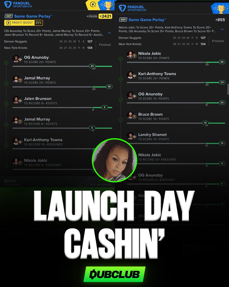 DubClub_win's tweet image. +855 parlay ✅
+2421 parlay ✅
Day 1 on DubClub ✅

@Justlove_drea had herself a NIGHT cashing out her VIPs subs on her launch day 🔥

Subscribe below ⬇️