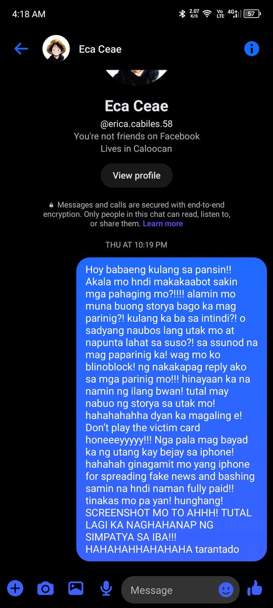 andraolvr's tweet photo. @ecaceae NGAYON KA MAG SALITANG HAUP KA!! NAGPAPARINIG KA PERO NAKA BLOCK AKO?!!! ANO BA?! SAN UTAK MO?! DAMI KONG TIME NGAYON https://t.co/hBrjPrUwIE