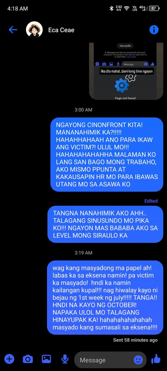 andraolvr's tweet photo. @ecaceae NGAYON KA MAG SALITANG HAUP KA!! NAGPAPARINIG KA PERO NAKA BLOCK AKO?!!! ANO BA?! SAN UTAK MO?! DAMI KONG TIME NGAYON https://t.co/hBrjPrUwIE