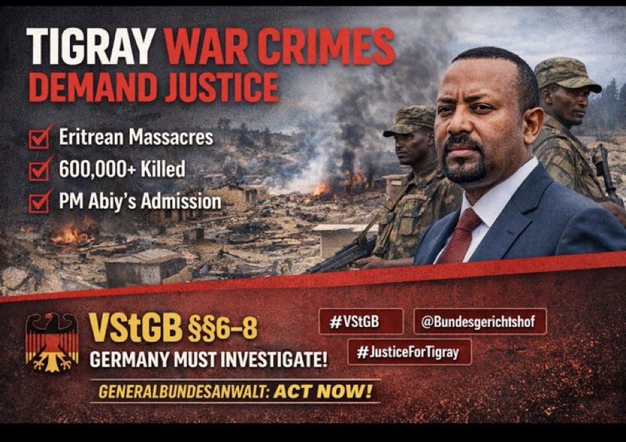 Germany 🇩🇪 and Netherlands 🇳🇱 can act now under universal jurisdiction for confirmed massacres &amp; crimes in Tigray. 
#Genocide #VStGB #InternationalCrimesAct @Bundesgerichtshof <a href="/KING_WILLEMPIE/">Willem-Alexander</a> 
@OM_nl <a href="/GBA_b_BGH/">Bundesanwaltschaft</a>