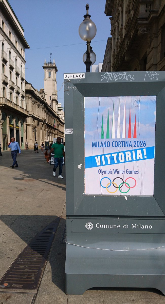 Starsze ujęcia:

6 lat temu na "via dei Mercanti" w  Mediolanie, dosłownie kilka godzin po wyłonieniu zwycięscy głosowania w sprawie organizacji zimowych  igrzysk olimpijskich.

Wynik tamtego głosowania: 
- Mediolan &amp; Cortina - 49 
- Sztokholm &amp; Åre - 34 

2019