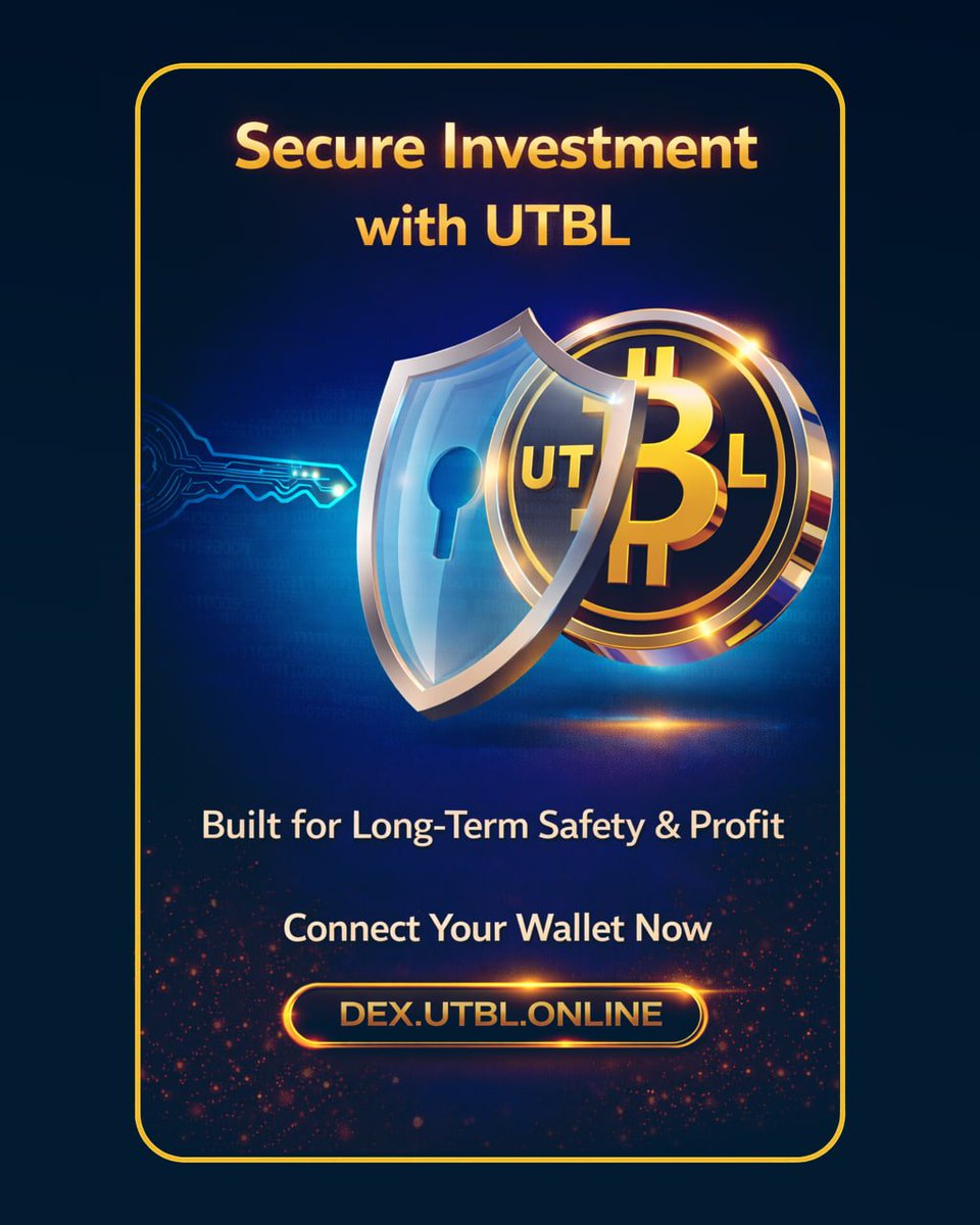 UTBLcoin's tweet photo. 🛡💎 Secure Your Investment with UTBL

UTBL is built for long-term safety, trust, and sustainable profit.
Buy with confidence through our decentralized and secure platform.

🔐 Secure • 📈 Profitable • 🌐 Defi

👉 Connect your wallet now: 
https://t.co/SGrc9KU86o https://t.co/mVaWQamXJ1