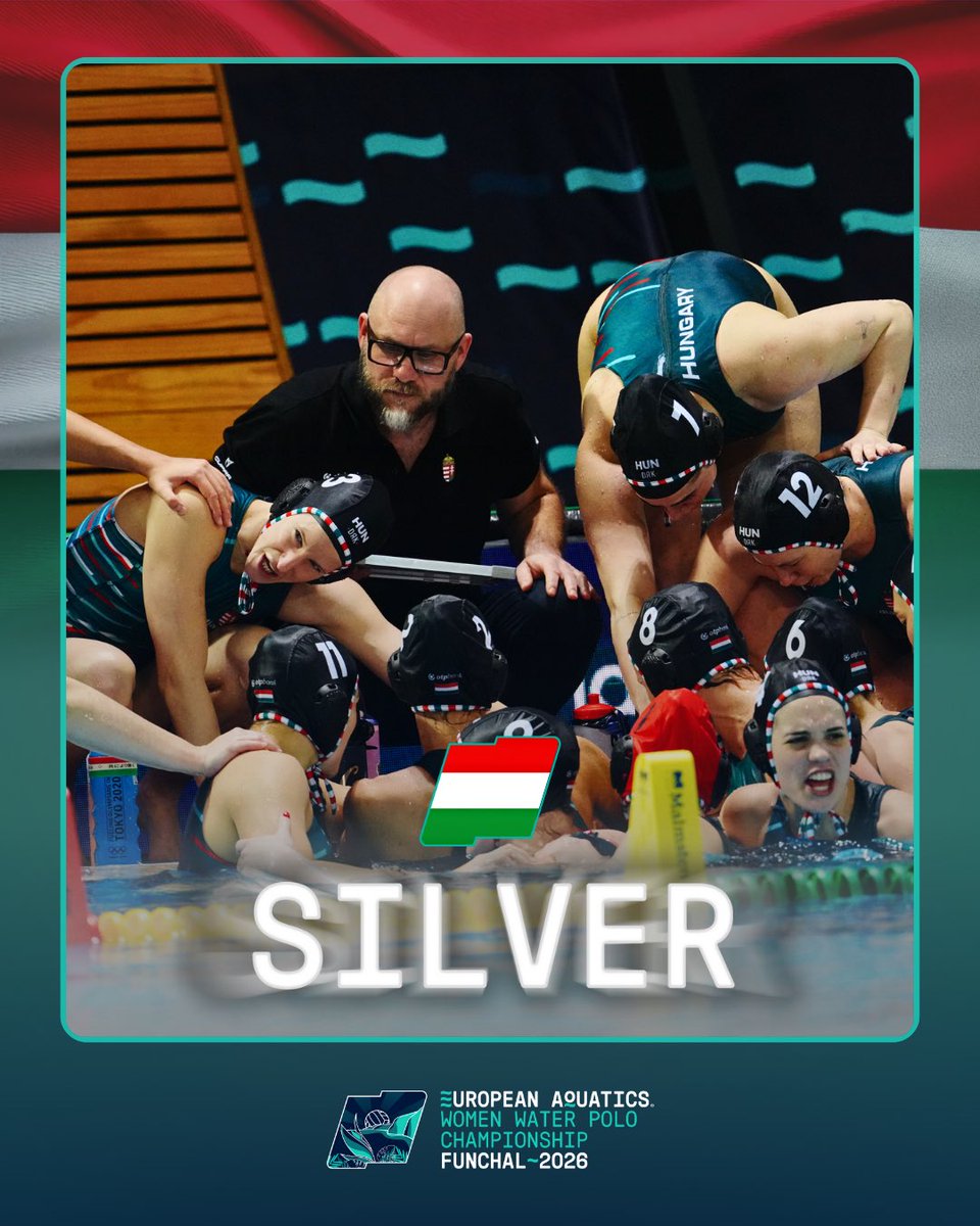Euro_Waterpolo's tweet photo. Hungary go out on their shield 👏

A valiant fight and a memorable campaign to finish with the silver 🥈🇭🇺 #EWPC2026 https://t.co/4A7qoGOz6F