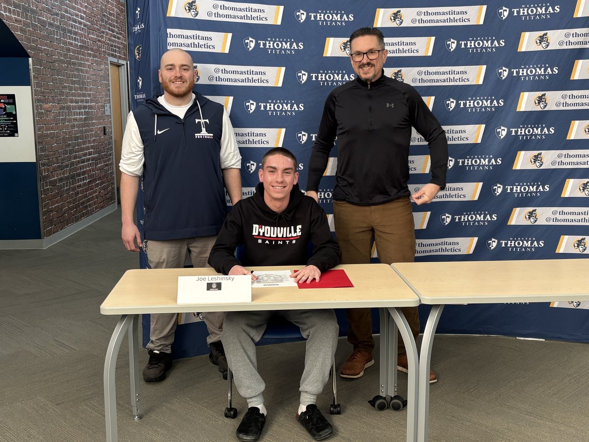 ThomasAthletics's tweet photo. Congratulations to  Joe L as he has decided to continue his athletics and academics @DYouville @DYouville_SFB @ThomasTitans https://t.co/HQ9bE4KdoE