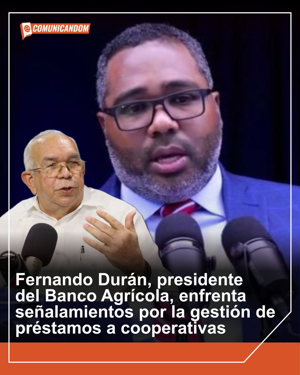 comunicandom_'s tweet photo. #Comunicandom:-Fernando Durán, presidente del Banco Agrícola, enfrenta cuestionamientos relacionados con la gestión de préstamos otorgados a las cooperativas, luego de que se denunciaran contradicciones en las cifras oficiales sobre esos fondos. https://t.co/xK32py9BVr