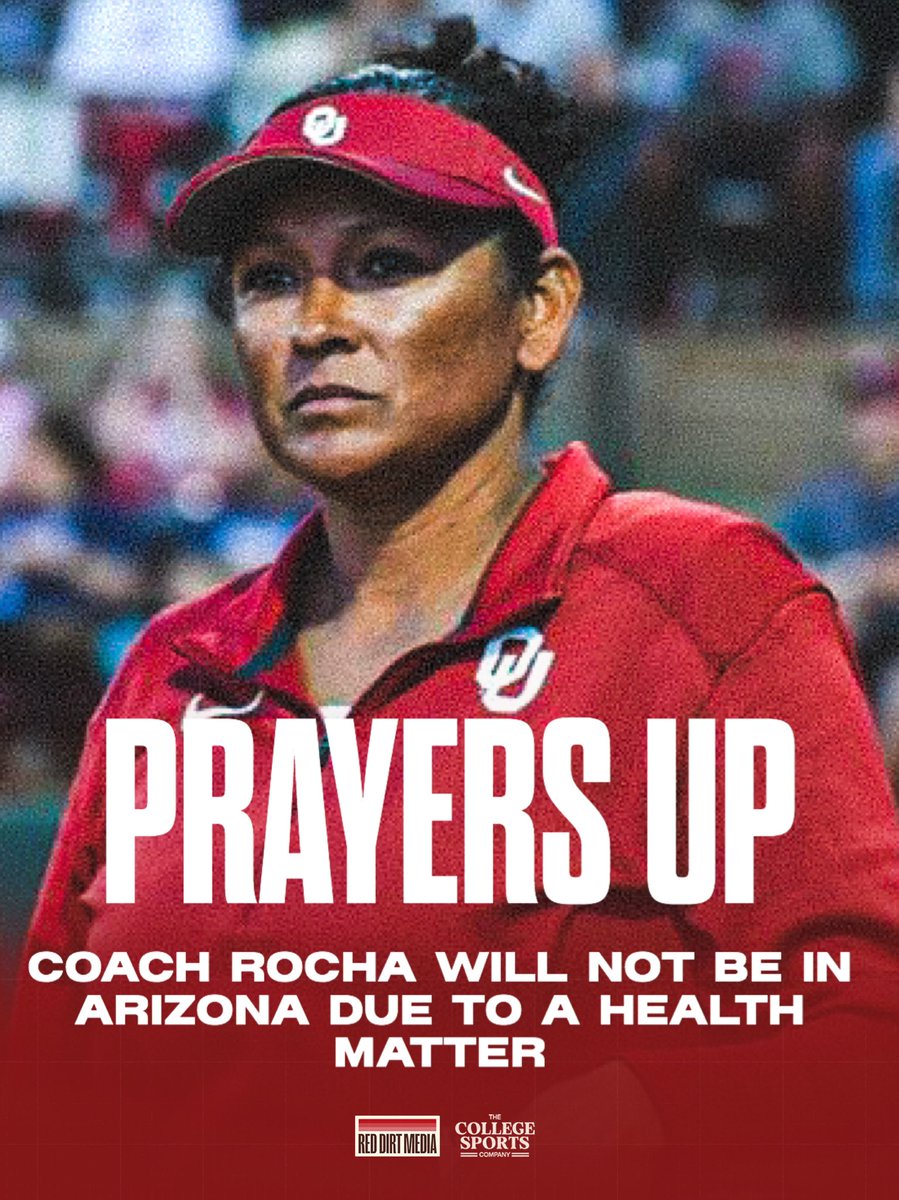RedDirtMediaCo's tweet photo. Sending thoughts and support to Coach Rocha, who did not travel with the team due to a medical issue. Her timeline is undetermined. Former Sooner pitcher Karlie Keeney will serve as interim pitching coach.
Sooner Nation is behind you all the way, Coach 🤍❤️ https://t.co/evBptMXkA1