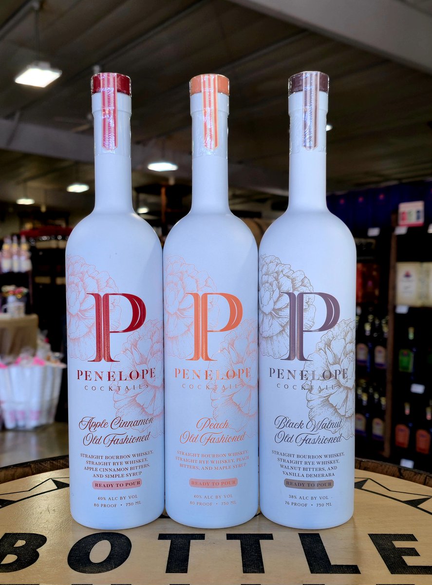 The latest ready to drink Old Fashioned cocktail from <a href="/PenelopeBourbon/">Penelope Bourbon</a> just arrived!
🥃 Apple Cinnamon 
🥃 Peach
🥃 Black Walnut
#readytodrink #rtd #oldfashioned