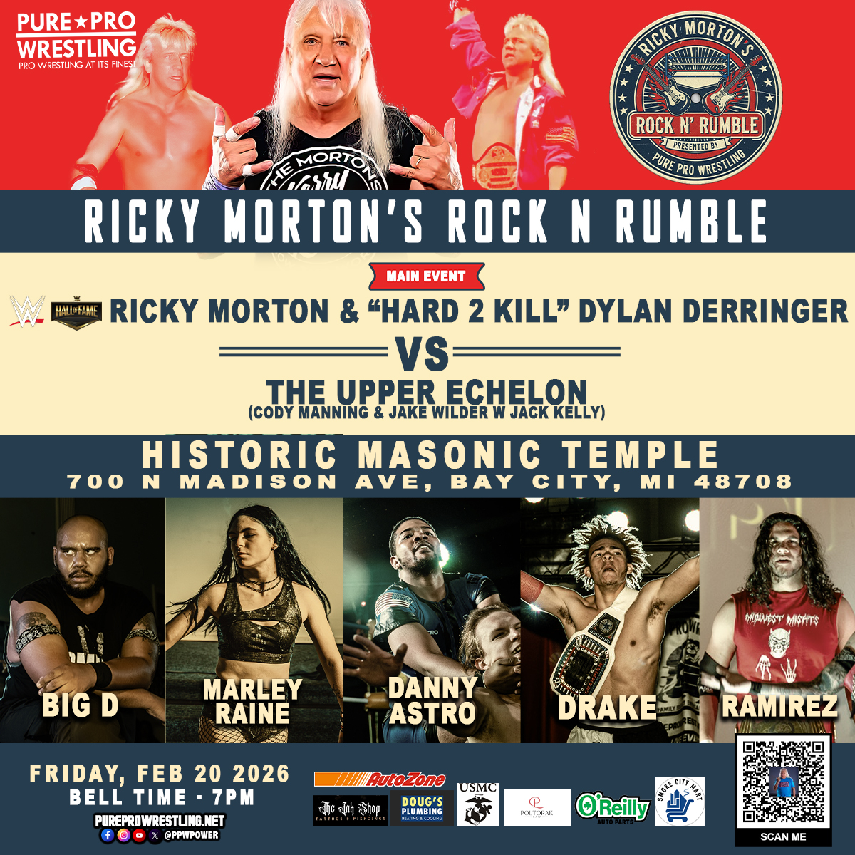 PPWPower's tweet photo. This is special!
#WWE Hall of Famer @RealRickyMorton will be LIVE at #PPWRockNRumble for an exclusive Meet & Greet on Feb 20th. Donโt miss your chance to meet him in person. Tickets available now! ๐
๐๏ธ https://t.co/AWAr74AipS
#prowrestling #baycity #michigan https://t.co/rzODi3lcRX