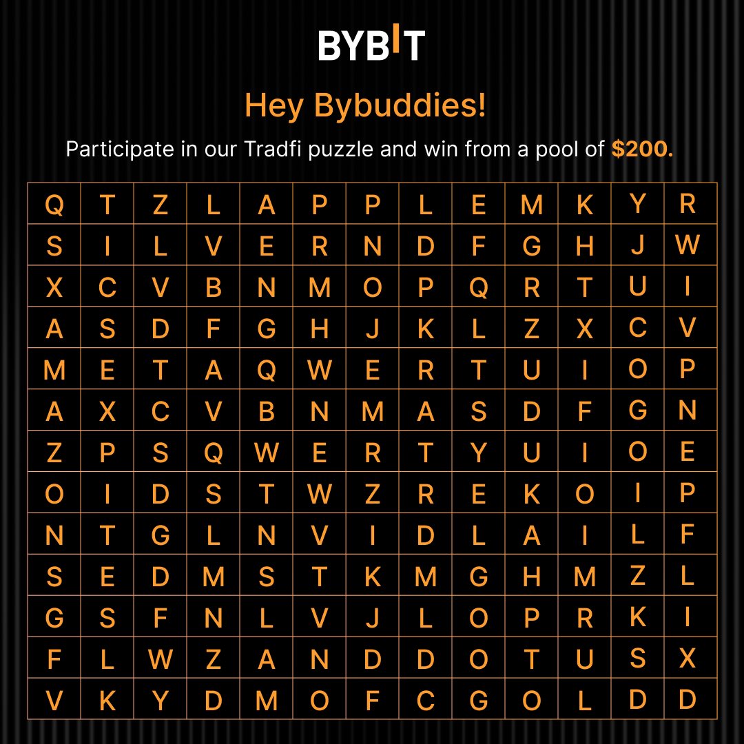 🥳 Participate in our tradfi puzzle and win from a $300 prize pool

To Get Started 

✔️Follow <a href="/BybitAfrica/">Bybit Africa</a> 

✔️ Retweet this post 

✔️ Tag 3 friends to follow <a href="/BybitAfrica/">Bybit Africa</a> 

✔️ Name the tradfi products you can find in Puzzle